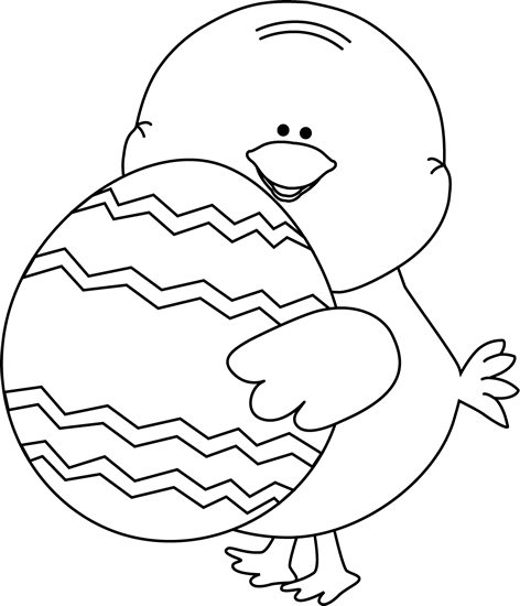 Black_and_White_Chick_Carrying_Easter_Egg